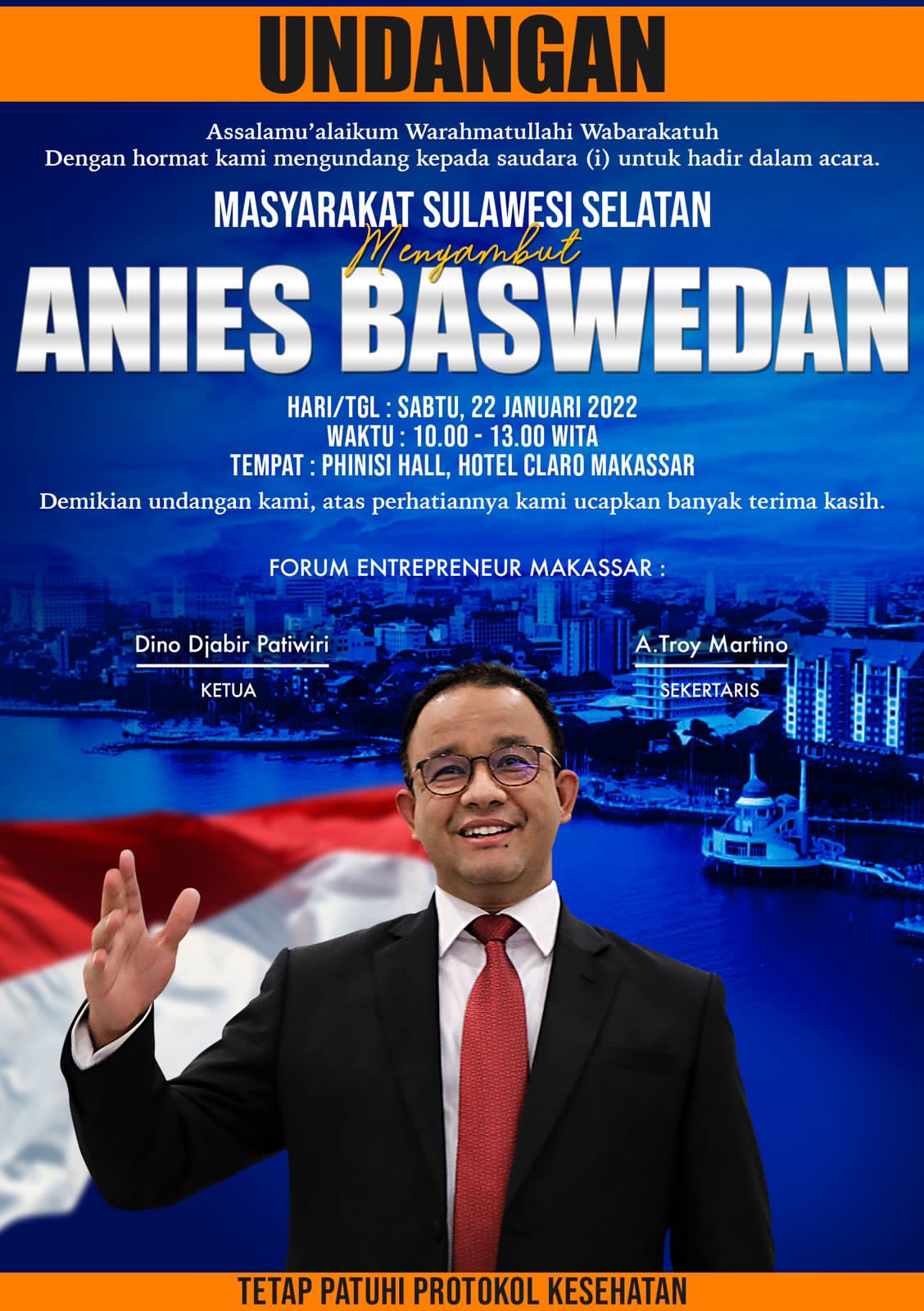 Ke Makassar Untuk Hadiri Pernikahan Putri Kapolda Metro Jaya, Anies Baswedan Didaulat Jadi Pembicara di Forum Enterpreneur